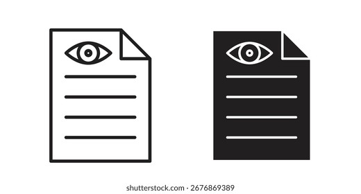 Icono de la lista de seguimiento en el fondo blanco. icono establecido en el contorno negro y el relleno