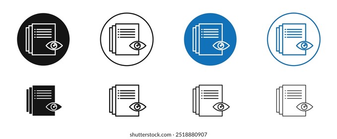 Watchlist vector icon in black and blue colors