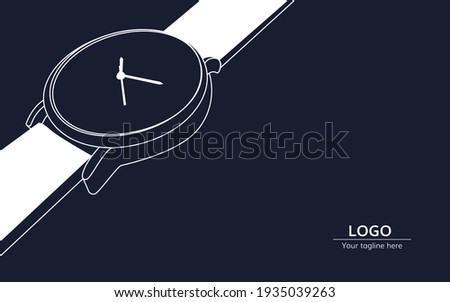 Watch-shaped line art illustration background, suitable for backgrounds, banners, screen printing cardboard boxes related to watches