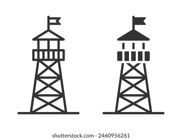 Watchtower icon isolated on a white background. Vector illustration.