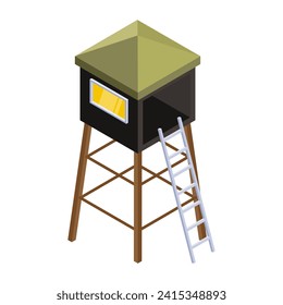 A watchtower icon in isometric design 