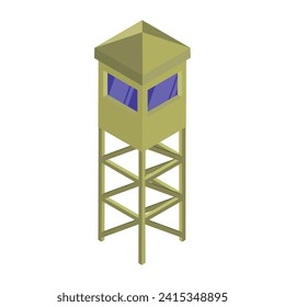 A watchtower icon in isometric design 