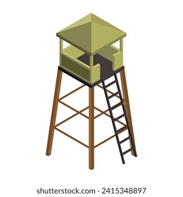 A watchtower icon in isometric design 