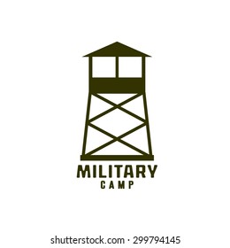 Watchtower of military camp icon