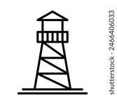 Watchtower outline vector icon. Editable stroke.