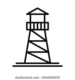 Watchtower outline vector icon. Editable stroke.