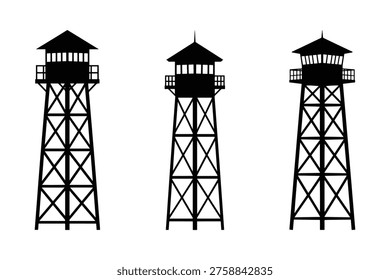 Watchtower silhouette vector icon Design