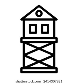 Diseño de iconos de línea de vectores de la torre de observación