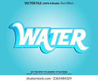 Water 3d text effect and editable text effect
