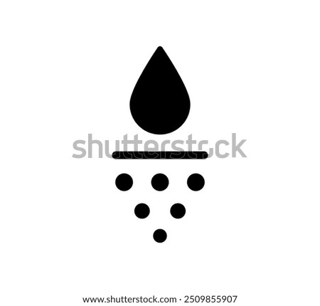 Water absorbent icon. Skin deep hydration symbol. Face care effect. Moisturizing skin icon. Water drop absorb sign. Vector illustration isolated on white background.