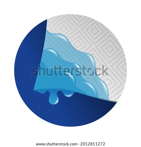 Water Absorbing effect icon for paper towels. Isolated vector pictogram with dry and wet material