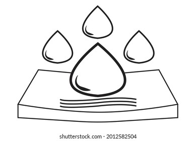 Icono de absorción de agua. Esquema del icono del vector de absorción para el diseño web aislado en fondo blanco