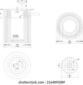 water absorption well concept or sketch