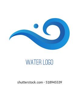 Water abstract colorful gradient wave logo, splash, icon isolated. Stock vector illustration for company identity and product sign