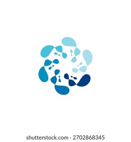 water abstract logo design, with creative color Services. Smooth, Minimal, Creative