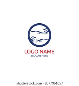 Wasserabstraktes Logo und Symbol, Vektorwelle und Blau, Logo für das Design der Illustration Blau, Himmel, 