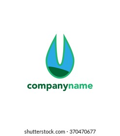 water abstract logo sign Branding Identity Corporate logo design template Isolated on a white background