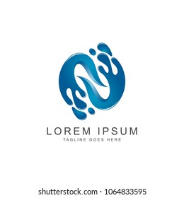 water abstract logo template
