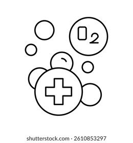 water adding oxygen line icon vector. water adding oxygen sign. isolated contour symbol black illustration
