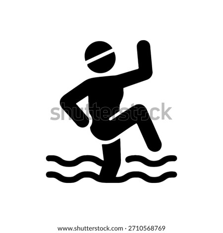 Water Aerobics Exercise Icon Isolated On White Background