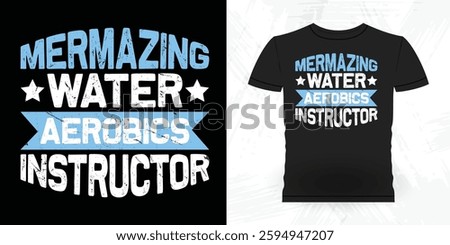 Water Aerobics Repeat Funny Aerobics Instructor Vintage Aerobics T-shirt Design