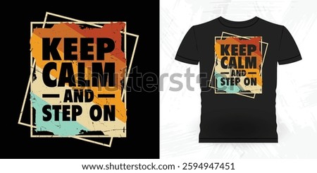 Water Aerobics Repeat Keep Calm And Step On Aerobics Instructor Vintage Aerobics T-shirt Design