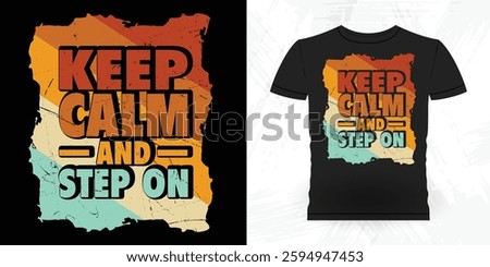 Water Aerobics Repeat Keep Calm And Step On Aerobics Instructor Vintage Aerobics T-shirt Design