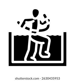 water aerobics summer spend time glyph icon vector. water aerobics summer spend time sign. isolated symbol illustration