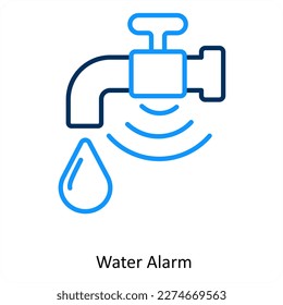 water alarm and sensor icon concept