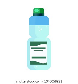 Water with aloe bottle illustration. Healthcare, environment, drinking. Aloe vera product concept. Vector illustration can be used for topics like beauty, spa, self care