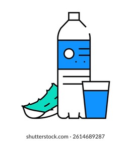water aloe vera line icon vector. water aloe vera sign. isolated symbol illustration