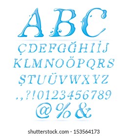 Water alphabet Upper Case Italic