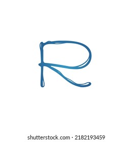 Water alphabet. Vector letters set.