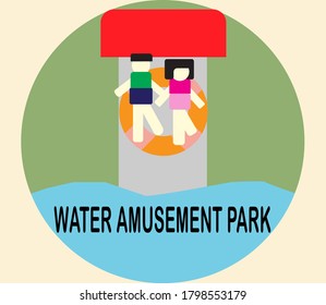 Water amusement park logo. Vector illustration.