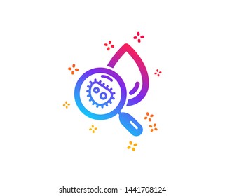 Water analysis icon. Dirty water drop sign. Search bacteria. Dynamic shapes. Gradient design water analysis icon. Classic style. Vector