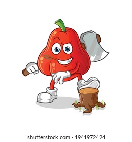 water apple Carpenter illustration. character vector