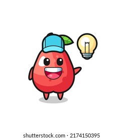 water apple character cartoon getting the idea , cute style design for t shirt, sticker, logo element