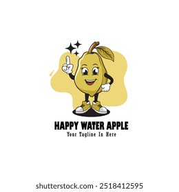 water apple character. cartoon mascot vector