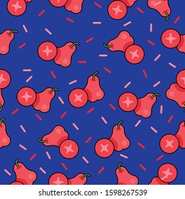 water apple fruit tropical pattern seamless