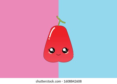 Water Apple Kawaii Cute Illustration Character