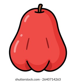 Water Apple, Wax Apple vector illustration, simple design