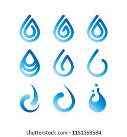 Water aqua drops liquid logo blue rain