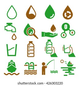 water, aqua icon set