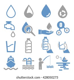 water, aqua icon set