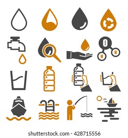 water, aqua icon set