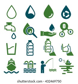 water, aqua icon set