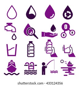 water, aqua icon set