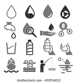 water, aqua icon set