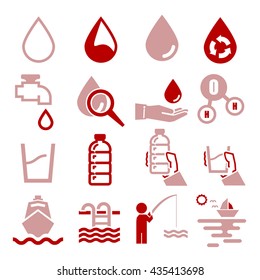 water, aqua icon set