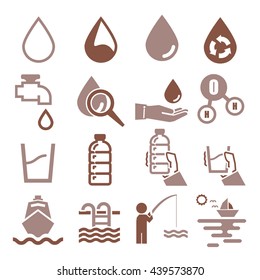 water, aqua icon set